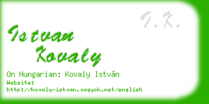 istvan kovaly business card